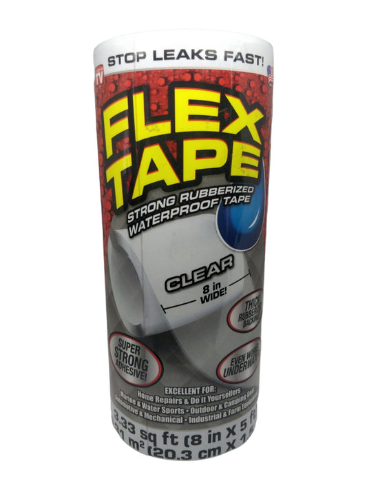 Flex Tape Strong Rubberized Waterproof Tape Clear 8" x 5'