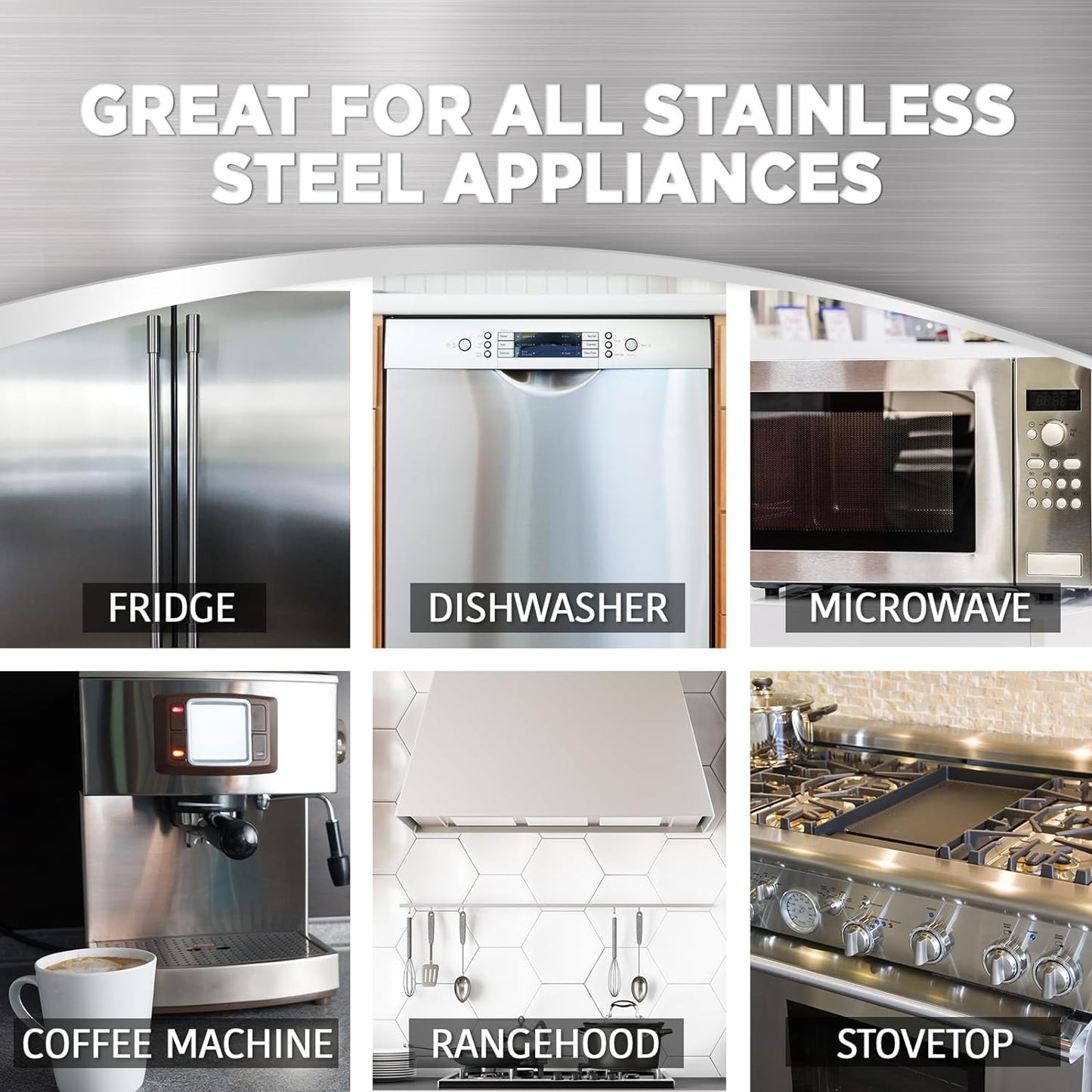 Weiman Stainless Steel Cleaner and Polish Fights Fingerprints, Aerosol, 17 fl oz / 482g