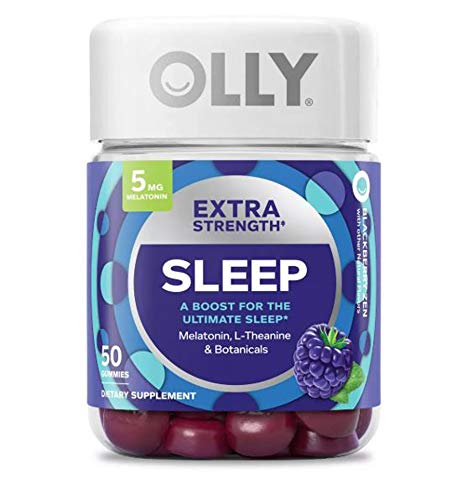Olly Extra Strength Sleep Melatonin, L-Theanine & Botanicals BlackBerry Zen Flavor, 50 Gummies
