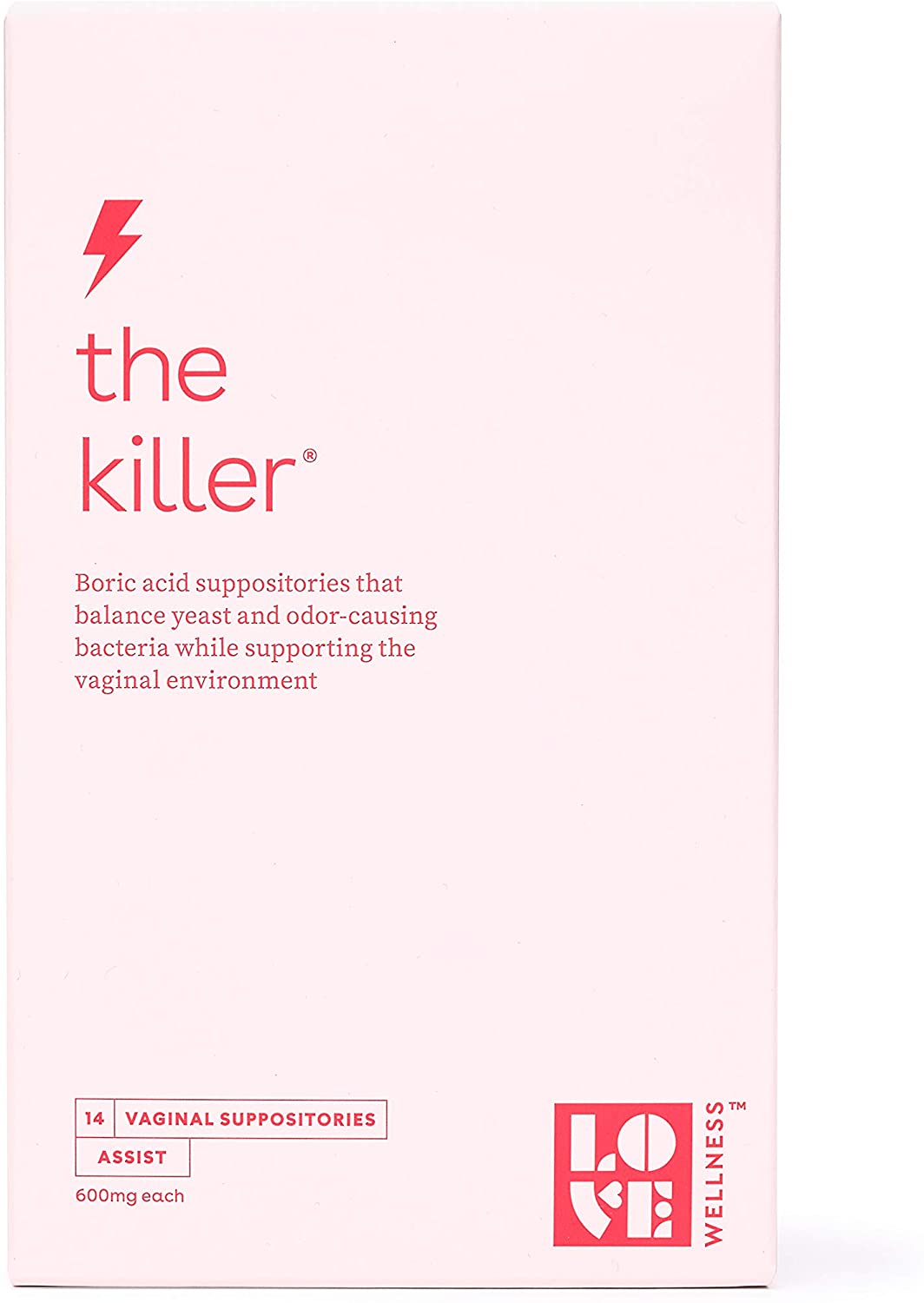 Love Wellness The Killer, Boric Acid Suppositories, 14 Count Suppositories