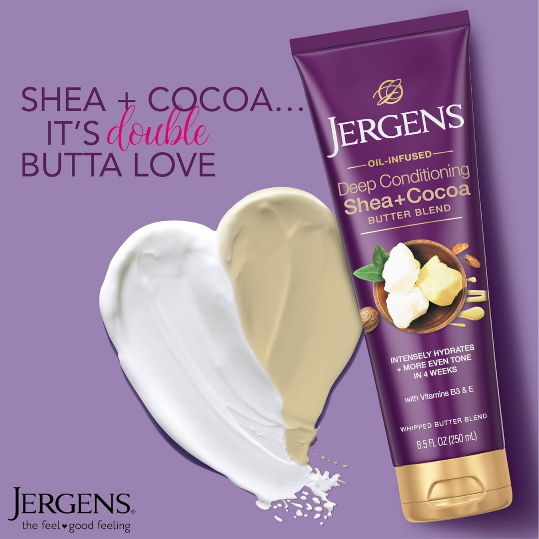 Jergens Oil-Infused Deep Conditioning Shea + Cocoa Butter Blend, 8.5 oz / 250 ml
