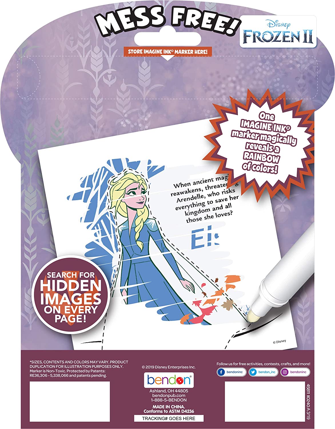 Bendon Frozen 2 Imagine Ink Magic Ink Activity Book and Mess-Free Marker