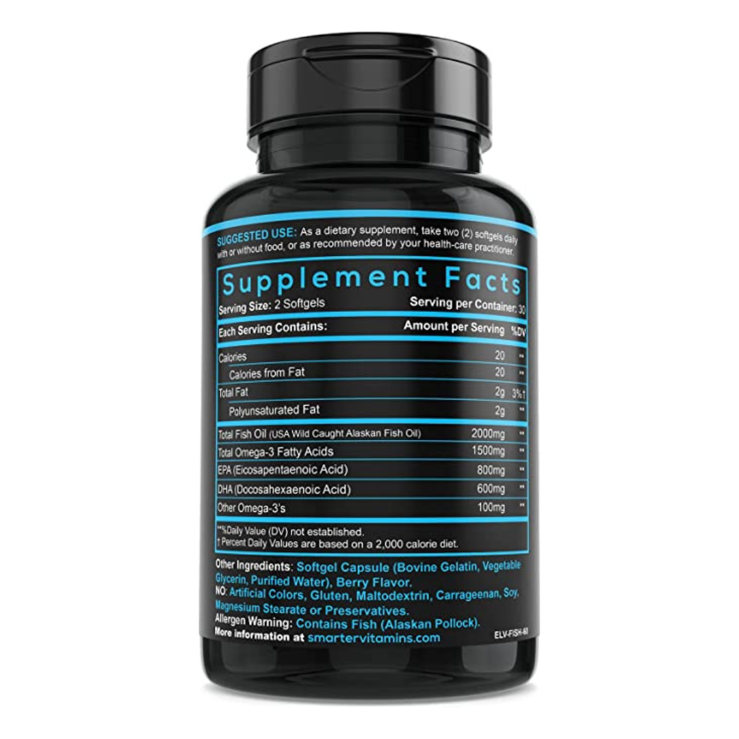 Smarter Vitamins Omega-3 Supplement 60 Softgels