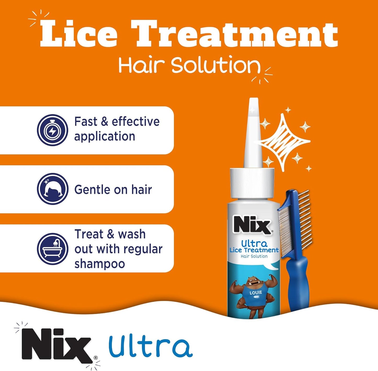 Nix Lice Removal Kit - Hair Solution (100ml) Lice Killing Spray (147.86ml)