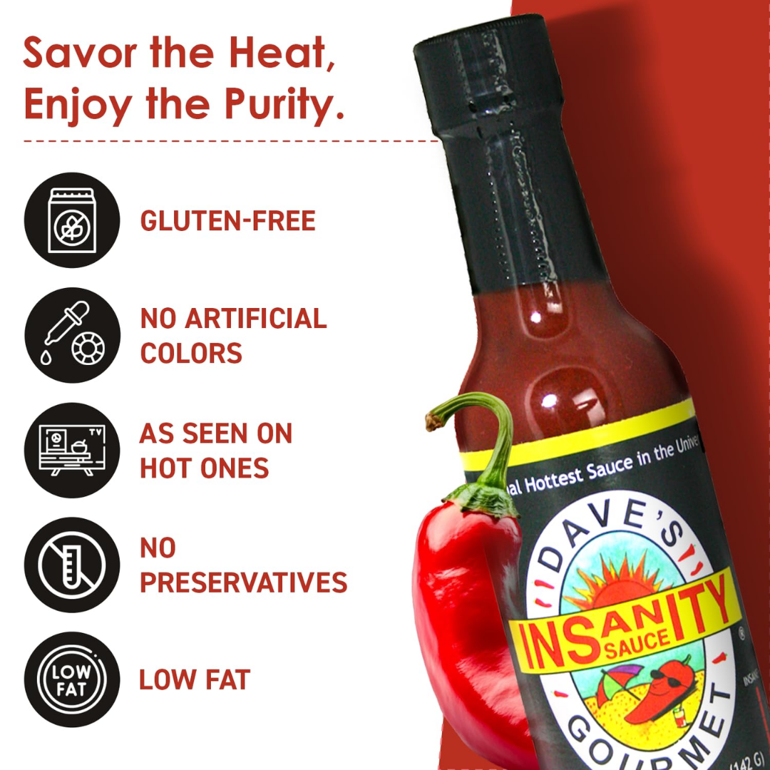Dave's Gourmet Insanity Hot Sauce, 5 oz / 148 ml