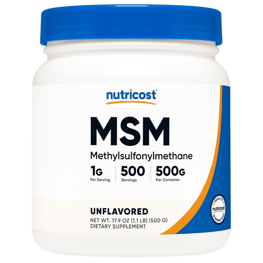 Nutricost Pure MSM Powder Methylsulfonylmethane 1g per serving Non- GMO Gluten Free 500 g