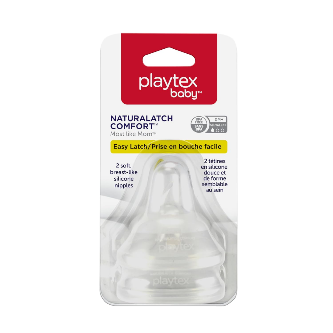Playtex Baby Naturalatch 2 Silicone Slow Flow Nipples 0M+