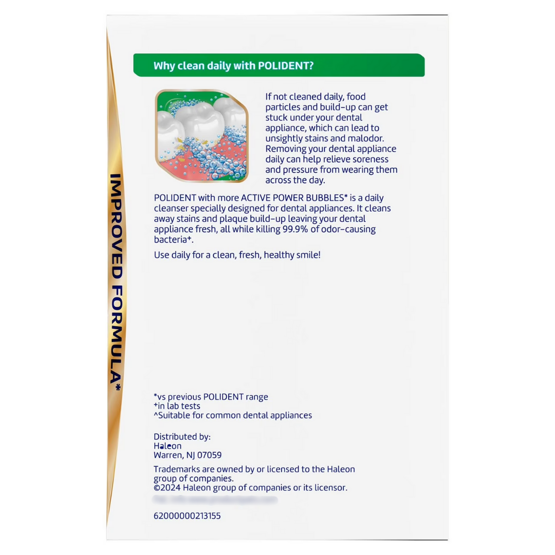 Polident Rapid Clean Dental Cleanser Tablets 102 Tablets