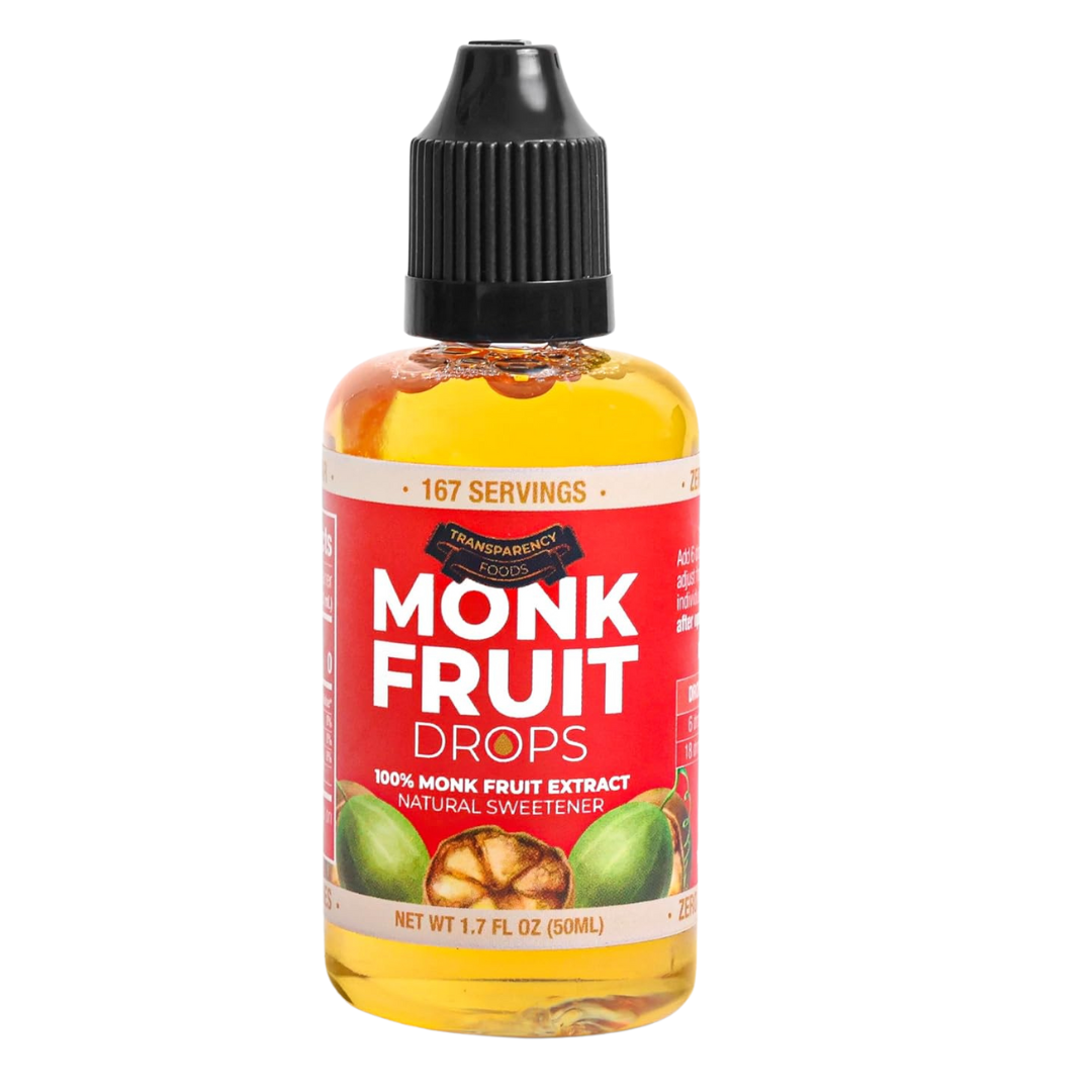 Monk Fruit Drops 100% Monk Fruit Extract Natural Sweetener, 50 ml / 1.7 oz.