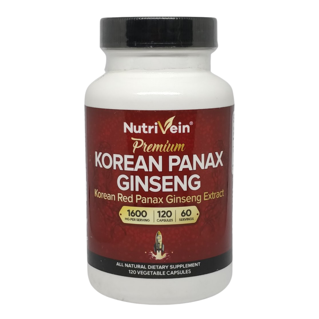 NutriVein Premium Korean Panax Ginseng 1,600 mg, 120 Capsules