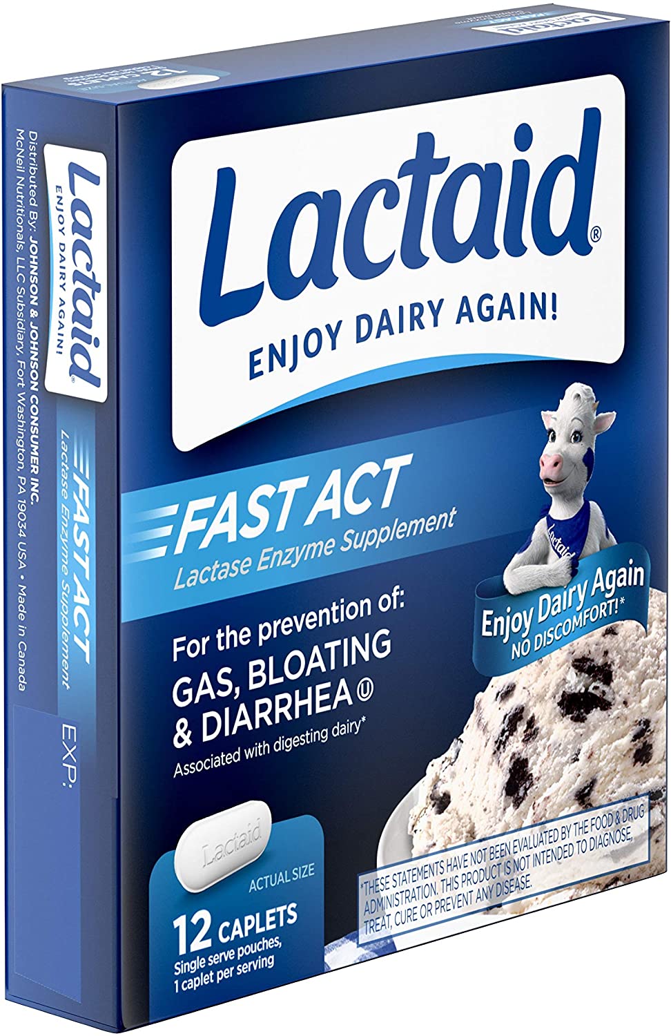 Lactaid Fast Act Lactase Enzyme Supplement - 12 Caplets