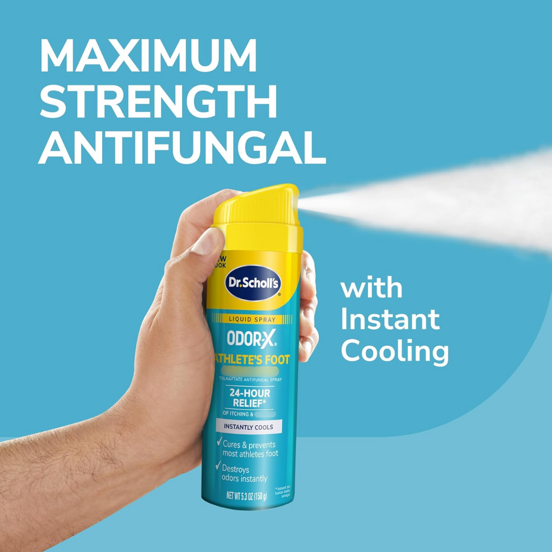 Dr. Scholls Odor-X Athlete's Foot Antifungal Instantly Cools Spray, 5.3 oz / 150 g