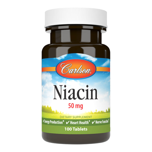 Carlson Niacin Vitamin B3 50mg 100 Tablets
