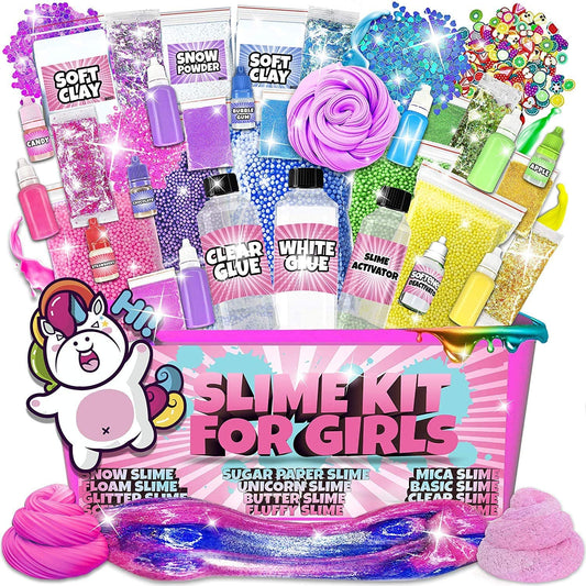 Laevo Unicorn Slime Kit for Girls, 57 Pieces (CLAY NOT INCLUDED)