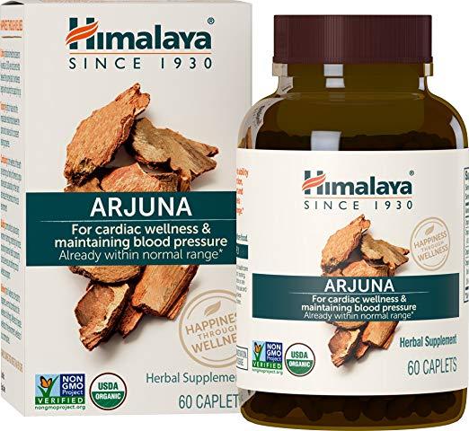 Himalaya Organic Arjuna 60 Caplets for Cholesterol, Blood Pressure & Healthy Heart Function