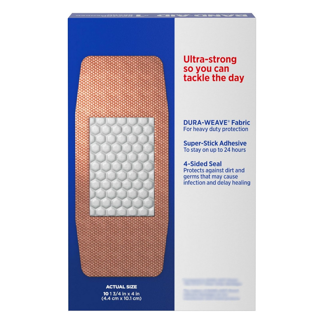 Band-Aid Tough Strips Adhesive Bandages - 10 Pieces, One Size