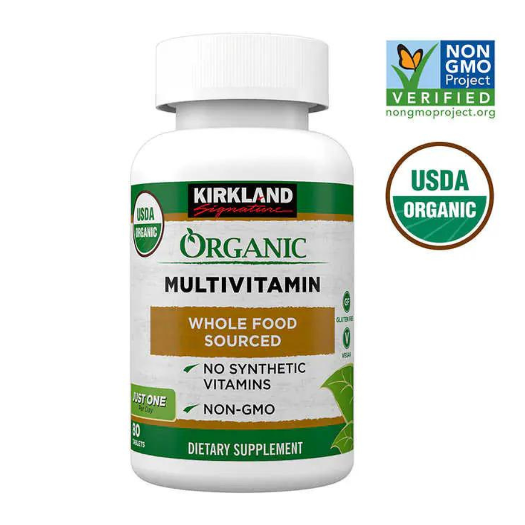 Kirkland Signature Organic Multivitamin Whole Food Sourced 80 Tablets