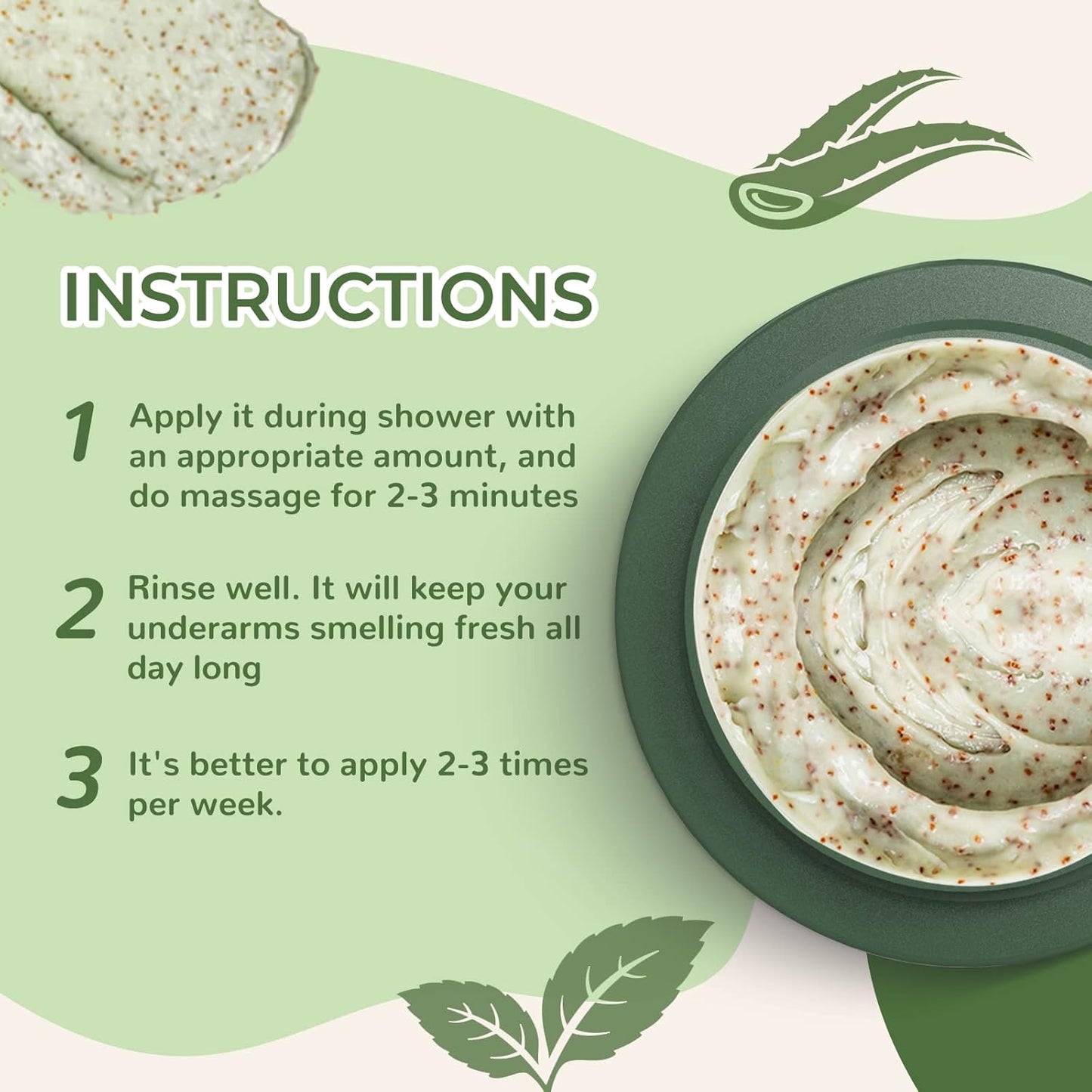 Berlaney Underarm Detox Scrub Peppermint & Aloe Vera 8.82oz / 250g