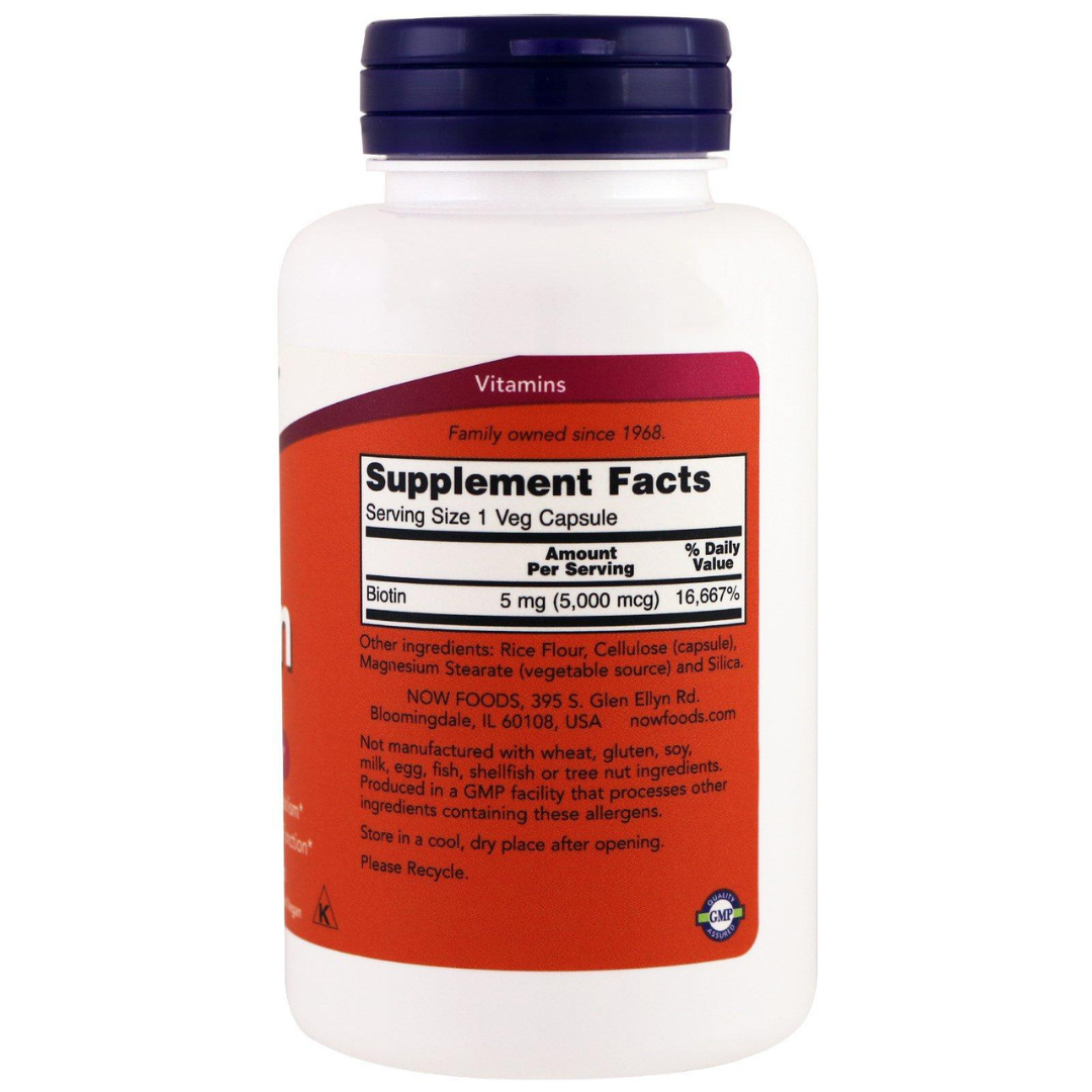 Now Foods Biotin Energy Production 5,000 mcg, 120 Veg Capsules