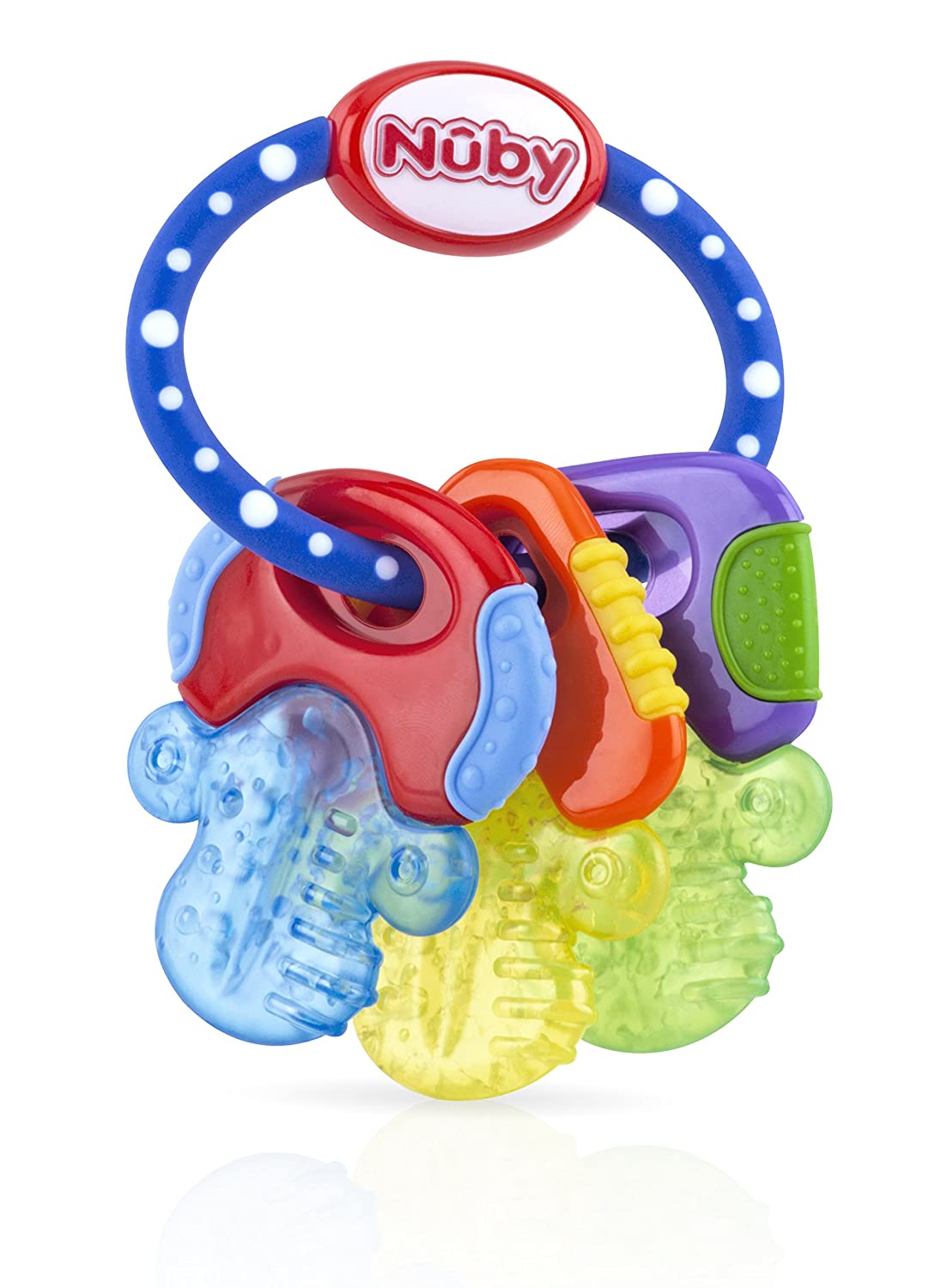 Nuby Ice Gel Soothing Teether Keys, Multiple Teething Surfaces for 3 Months + BPA Free