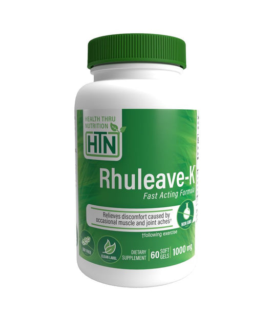 Health Thru Nutrition Rhuleave-K Fast Acting Formula (contains Turmeric, Boswellia & Sesame Oil ) 1000 mg Relieves Muscle & Joint Aches 60 Softgels