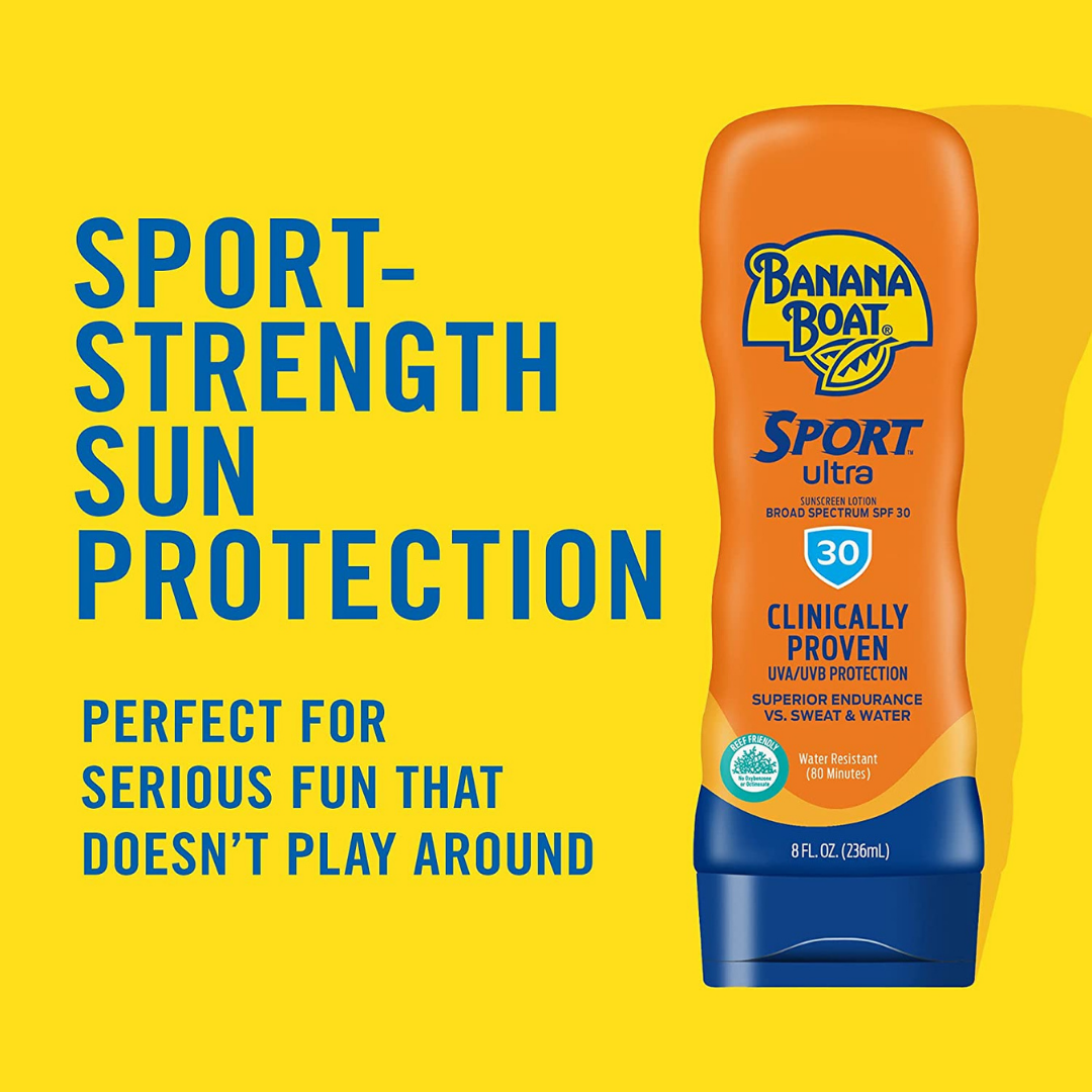 Banana Boat Sport Ultra Sunscreen Spectrum SPF 30 Superior Endurance vs Sweat & Water 8fl oz/ 236ml