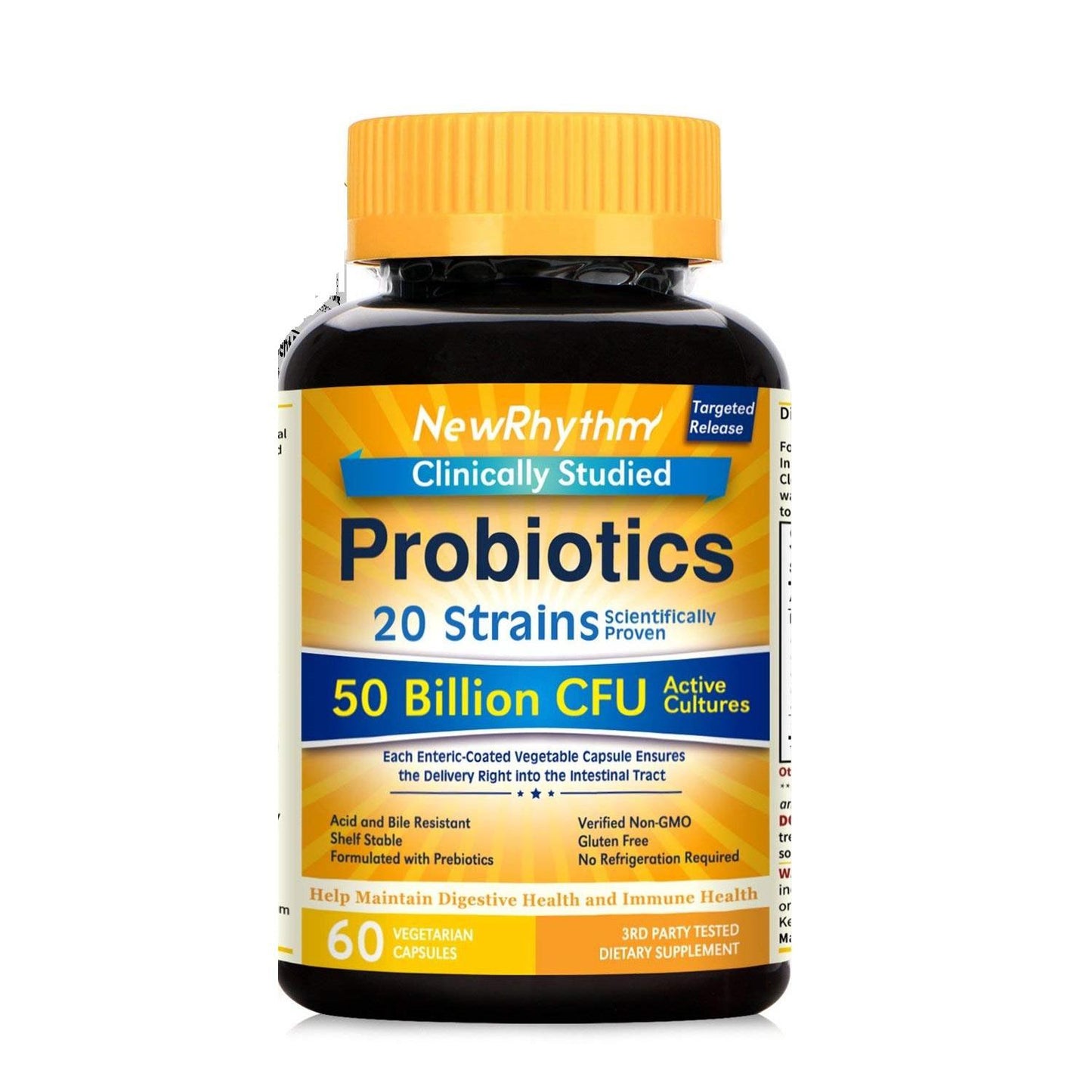 NewRhythm Probiotics 20 Strains, 50 Billion CFU, 60 Caps