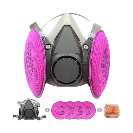 Respirator Mask, Reusable Half Face with Filter Set (Pink)