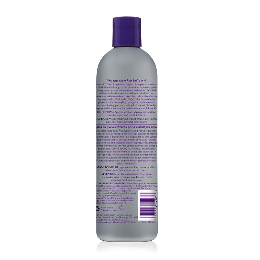 Jhirmack Silver Brightening Ageless Shampoo For All Shades Of Silver, Gray & Blonde 12 Oz (355ml)