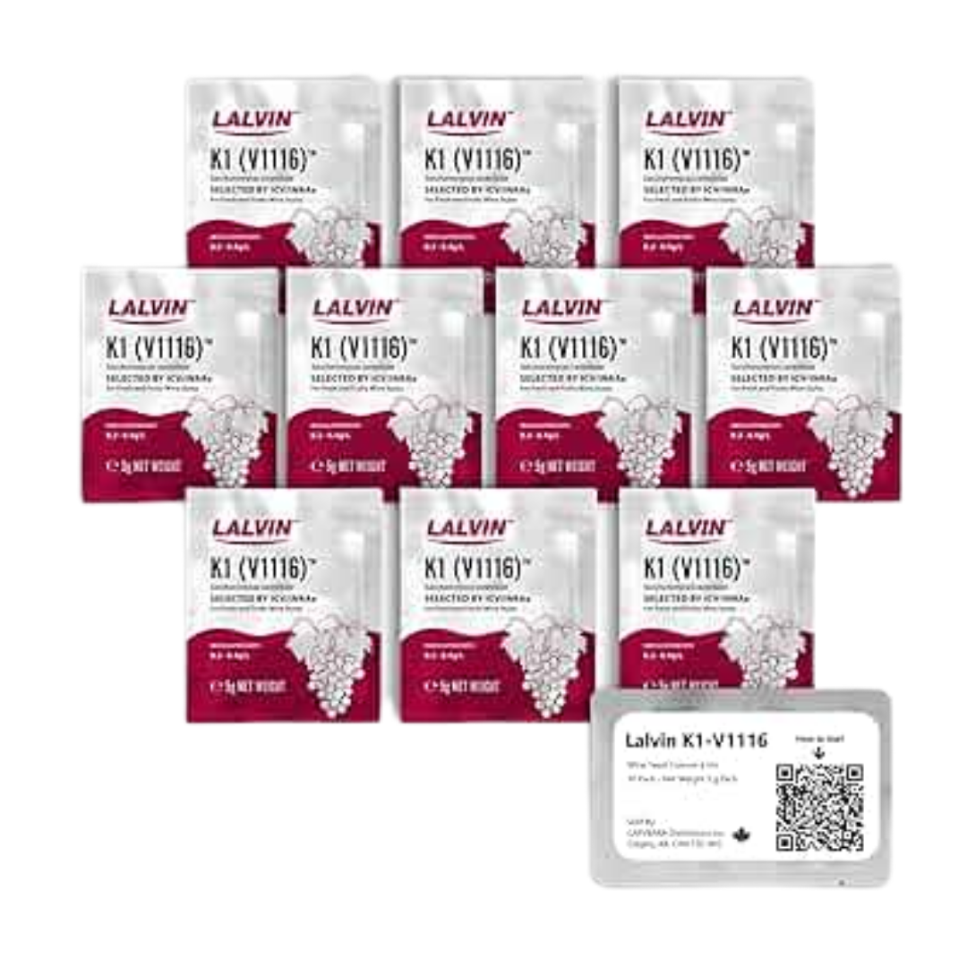 Lalvin K1-V1116 Yeast for Winemaking,  10 Packs
