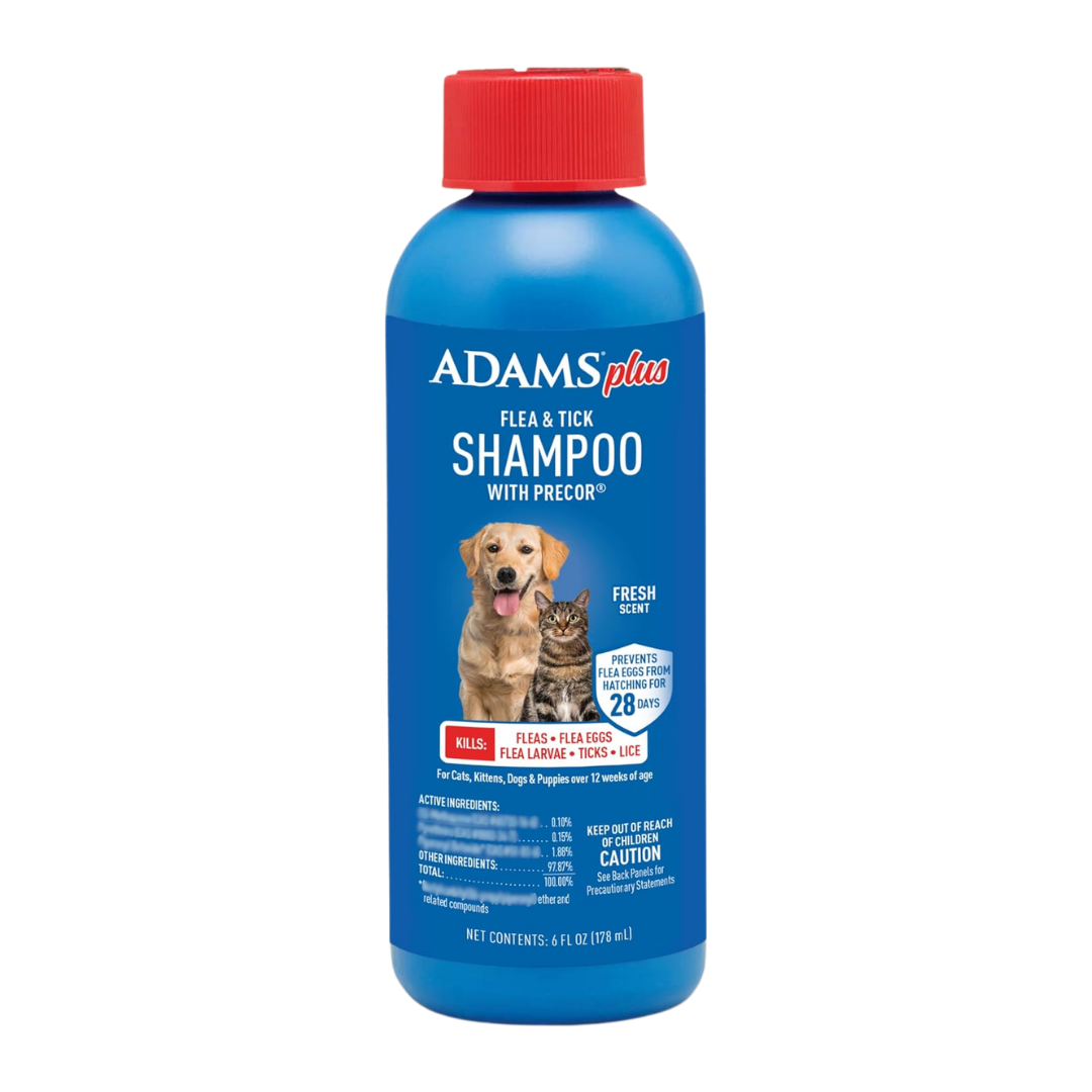 Adams Plus Flea & Tick Shampoo with Precor Fresh Scent, 6 oz / 178 ml