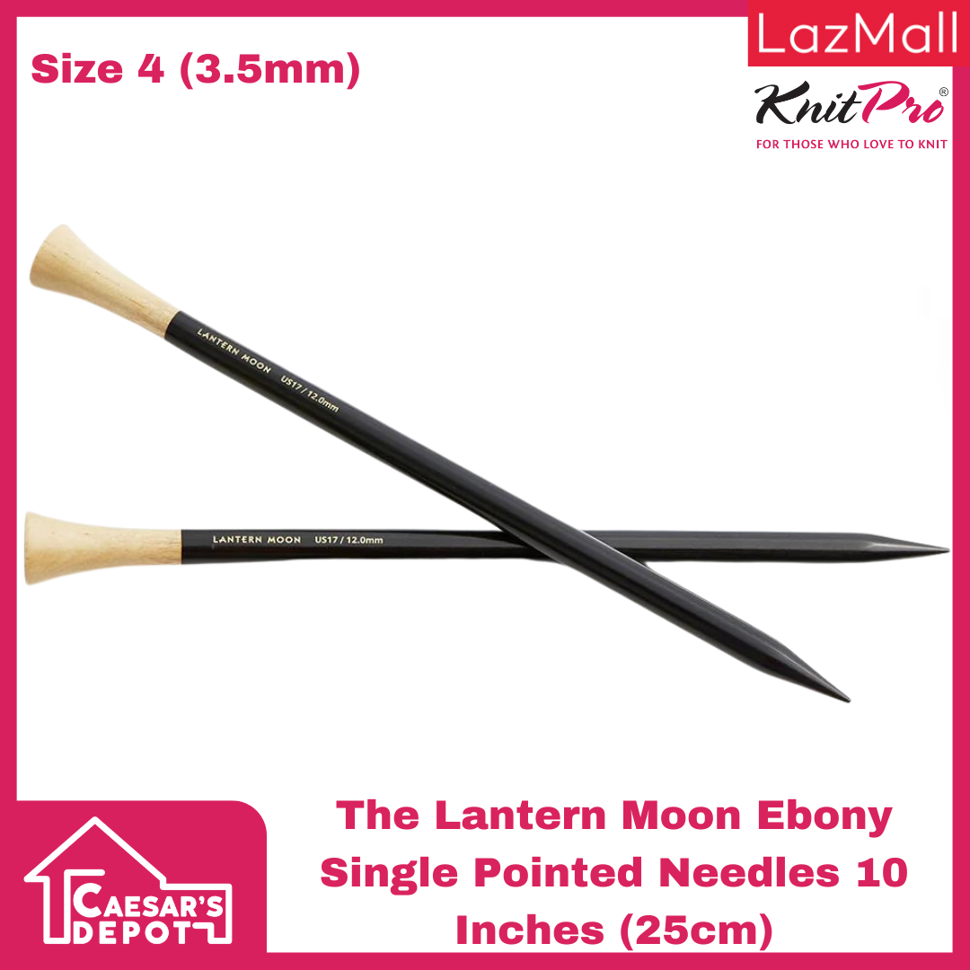 The Lantern Moon Ebony Single Pointed Needles 10 Inches (25cm)