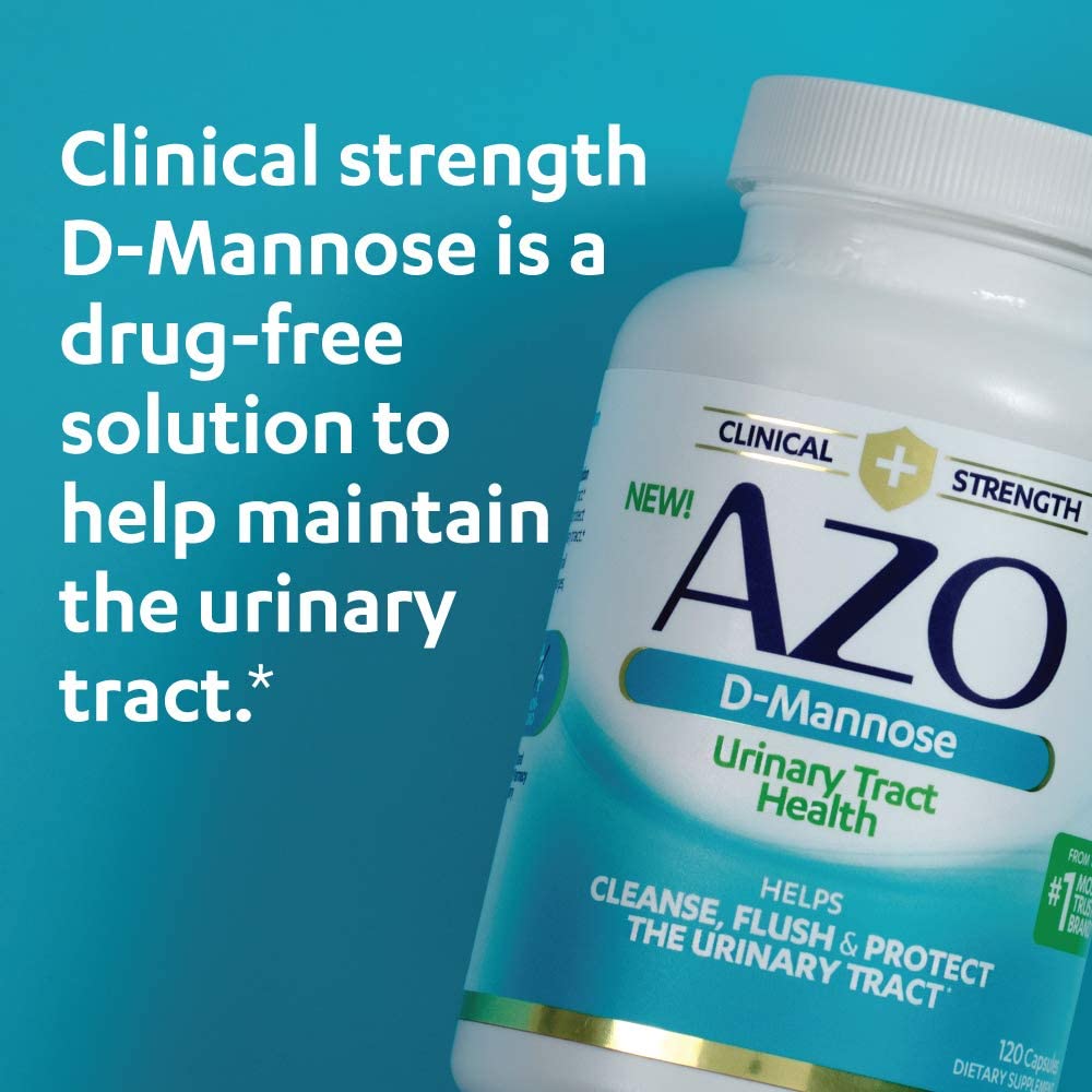 AZO D-Mannose Urinary Tract Health Helps Cleanse Flush & Protect Urinary Tract (120 Capsules)