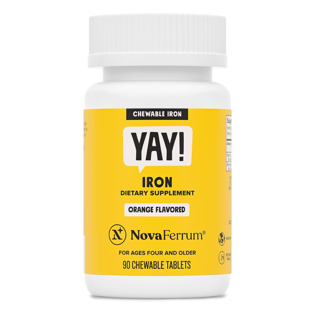 NovaFerrum Yay Iron Supplement Orange Flavored 90 Chewable Tablets