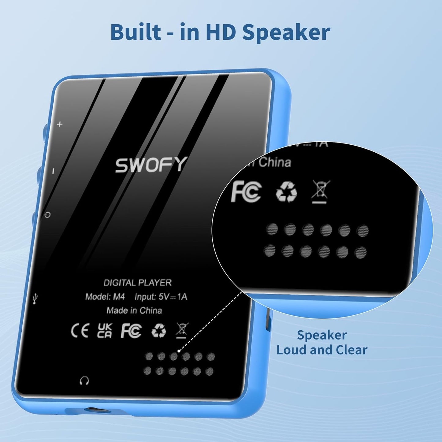 Swofy M4 Music Player with Bluetooth 64GB (Earphones Included)