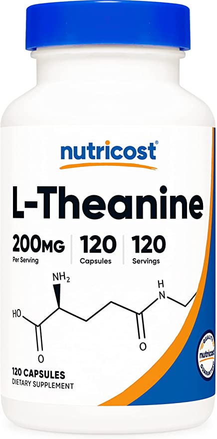 Nutricost L-Theanine 200mg Double Strength Non-GMO, Gluten Free 120 Capsules