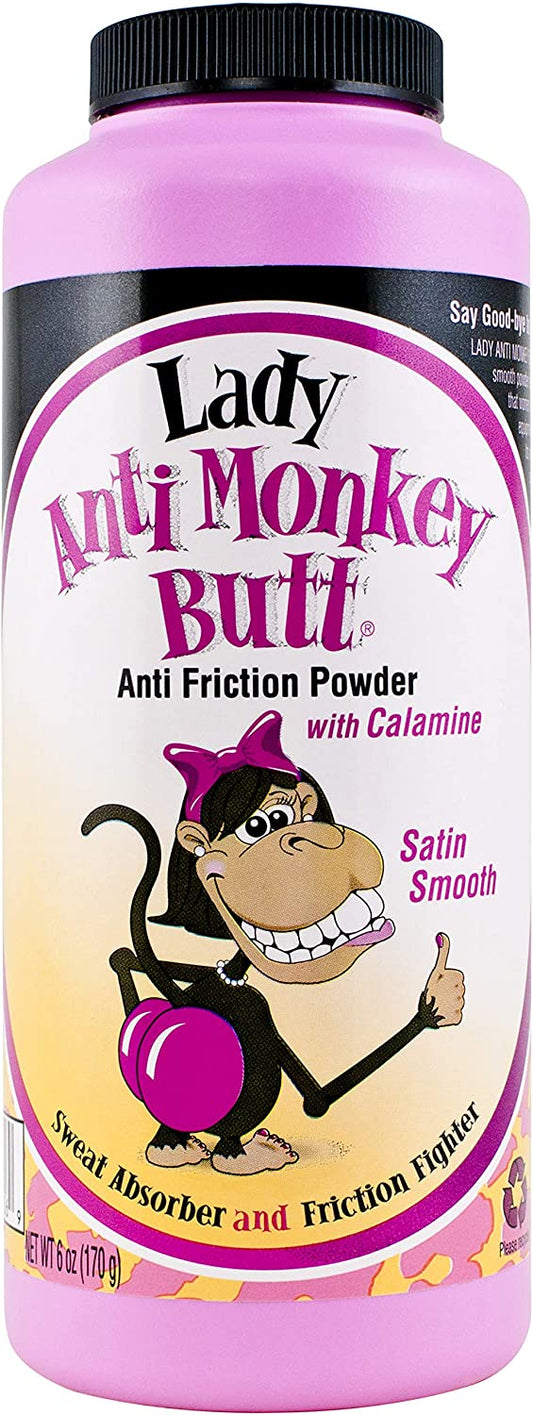 Lady Anti Monkey Butt Anti Friction Powder with Calamine, 6 oz. / 170g