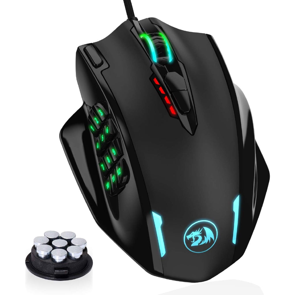 Redragon M908 Impact RGB LED Gaming Mouse w Side Buttons Laser Wired 12400DPI