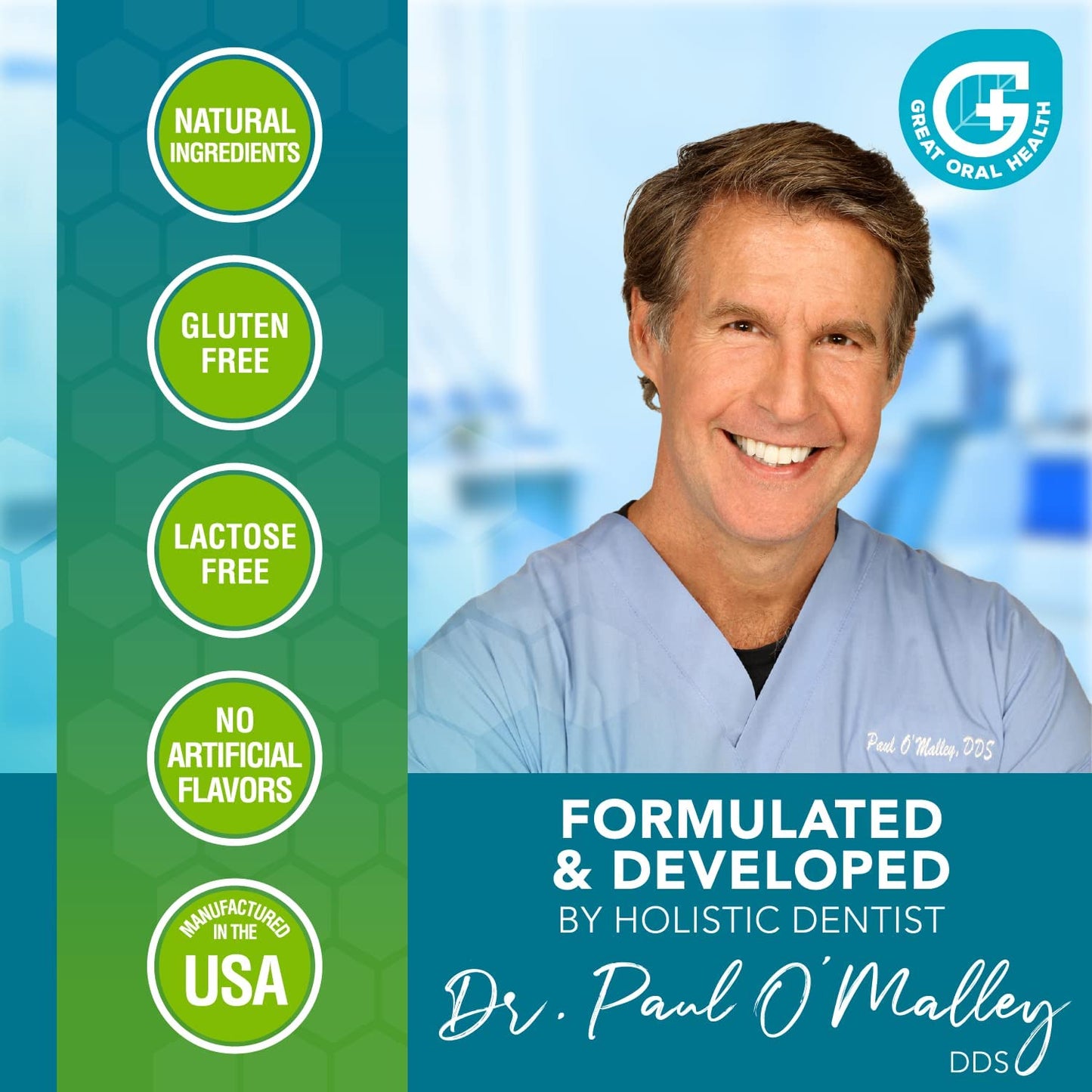 Great Oral Health Advanced Oral Probiotics Dentist Developed Strawberry Vanilla Flavor 60 Tablets