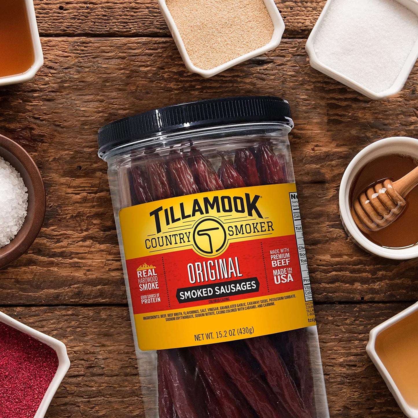 Tillamook Original Smoked Sausages Made With Premium Beef 15.2 Oz / 430g (20 Count)