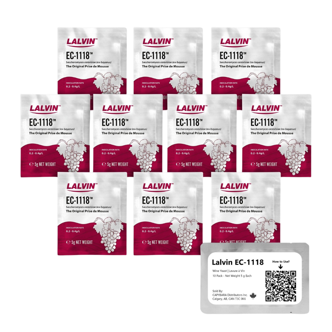 Lalvin EC-1118 Yeast by Lallemand Inc (Pack of 10)