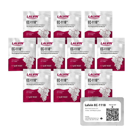 Lalvin EC-1118 Yeast by Lallemand Inc (Pack of 10)
