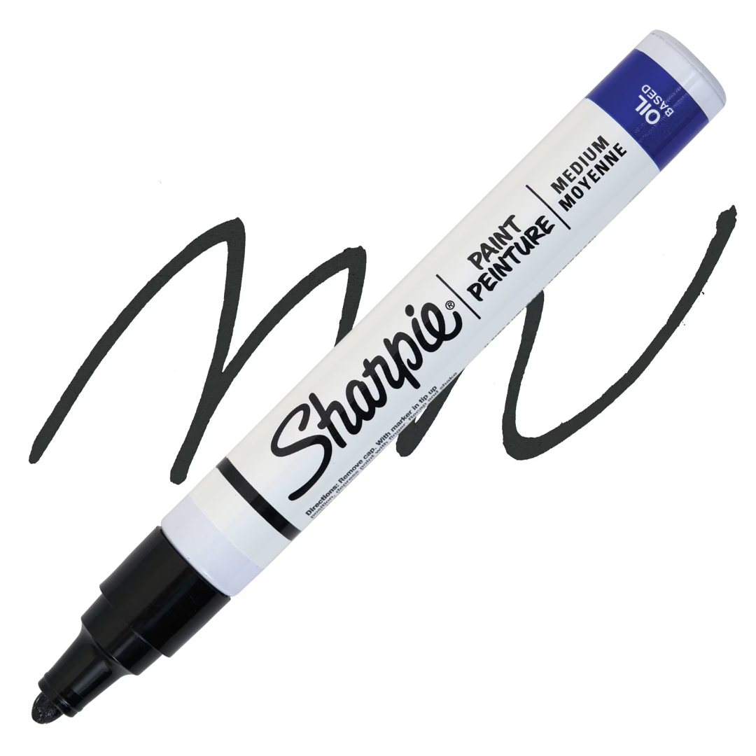 Sharpie Oil-Based Paint Marker, Medium Point, Black (Pack of 3)