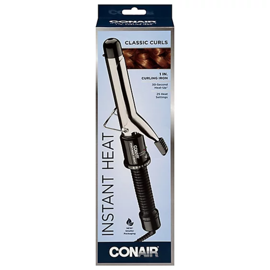 ConAir Instant Heat Classic Curls 1 In. Curling Iron, 120/240 Dual Voltage