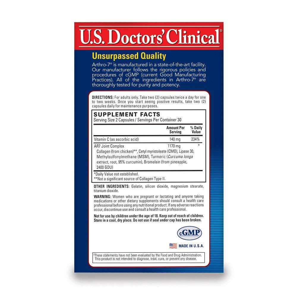 U.S. Doctors Clinical Arthro-7 Healthy Joint Supplement, Original (60 Veggie Capsules)
