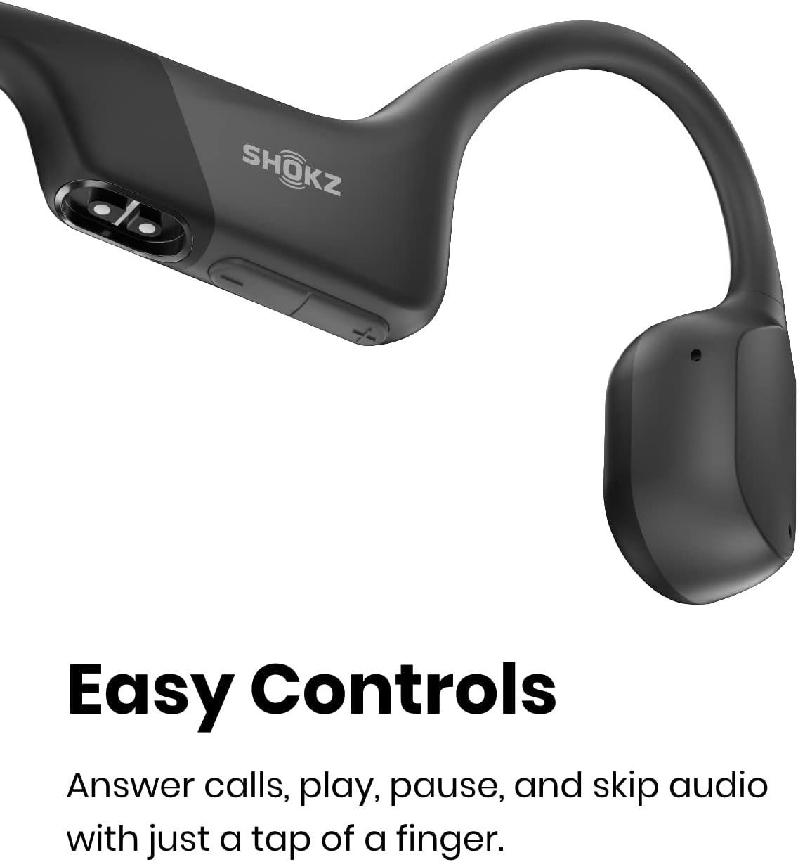 Shokz Open Run Bone Conduction Sport Headphones, Black