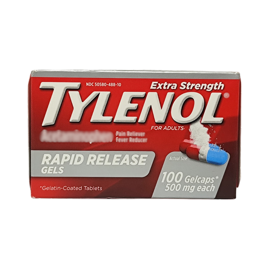 Tylenol Extra Strength Rapid Release Gels 500 mg, 100 Gelcaps