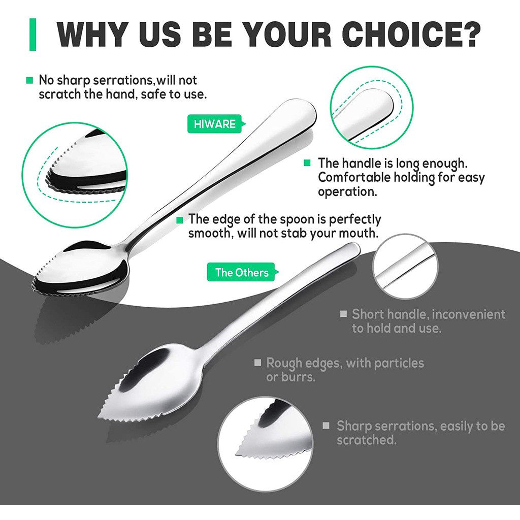 Hiware 4-piece Grapefruit Spoons, Stainless Steel