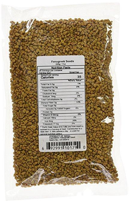 Spicy World Methi Seeds Fenugreek Whole, 7 oz. / 200 gm