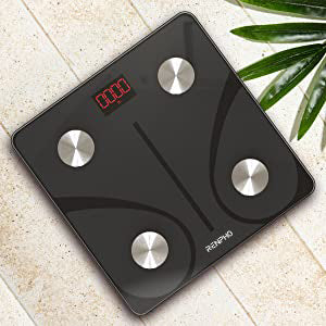 RENPHO Digital Wireless Body Composition Scale with Smartphone App sync, Bluetooth, 396 lbs - Black